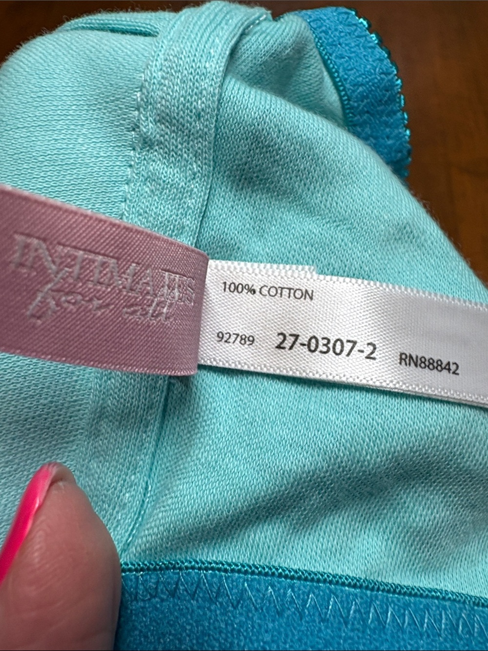Comfort Choice Blue Floral Front Closure Bra, 48 DD - Picture 8 of 9
